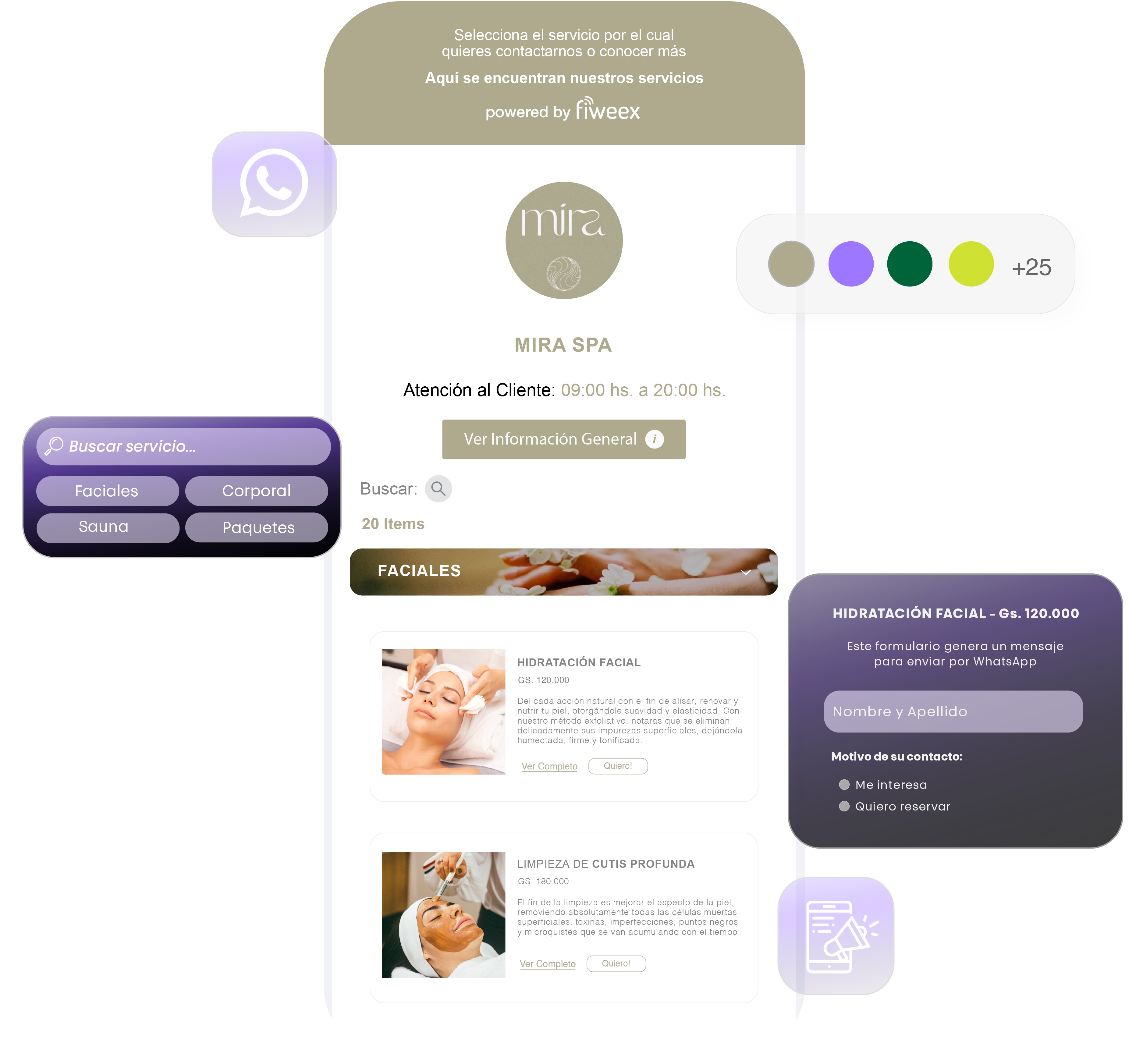 Catálogo digital para WhatsApp - Vista previa de la aplicación